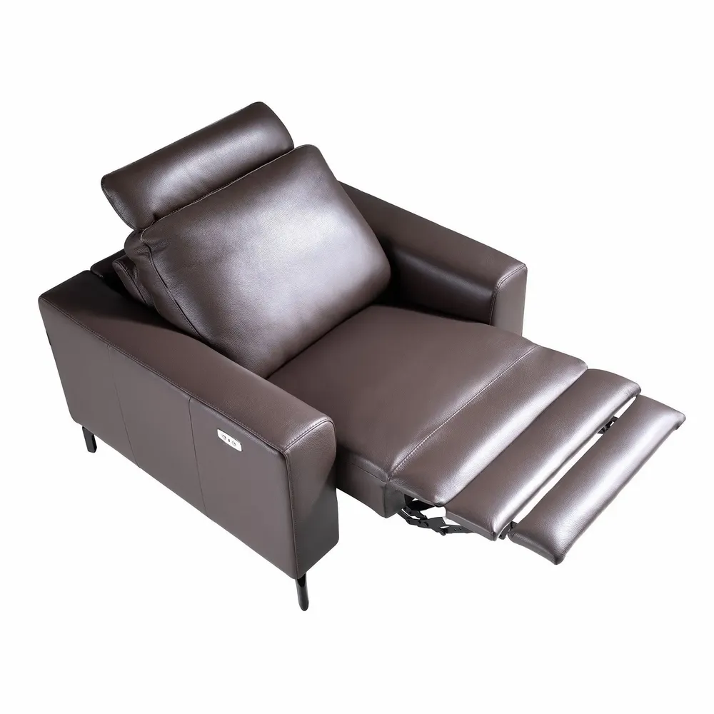 Armchairs - Chocolate brown leather recliner armchair - ANGEL CERDÁ