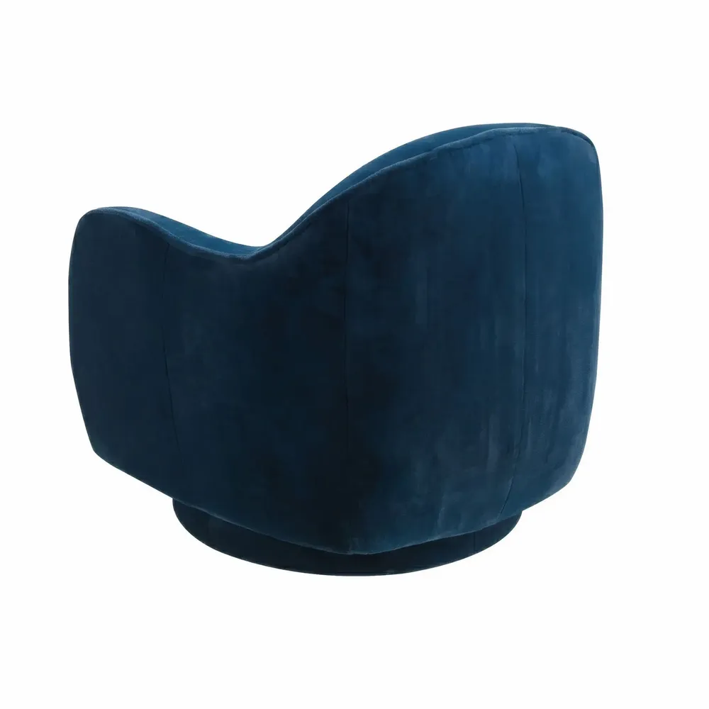 Fauteuils - Fauteuil pivotant en velours bleu foncé - ANGEL CERDÁ