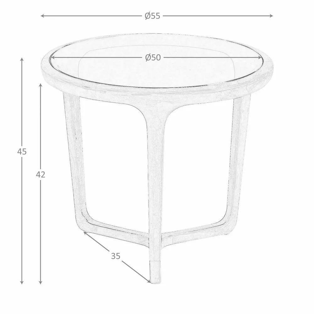Tables basses - Table d’appoint ronde en verre fumé marron et noyer - ANGEL CERDÁ