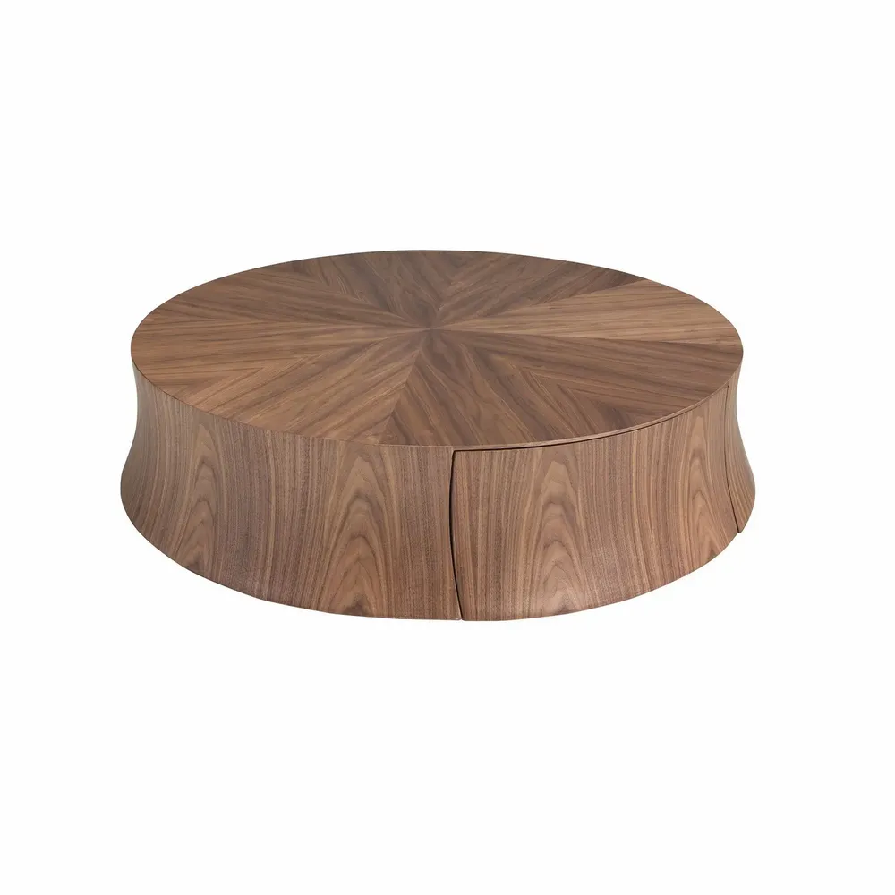 Coffee tables - Round Walnut Coffee Table - ANGEL CERDÁ
