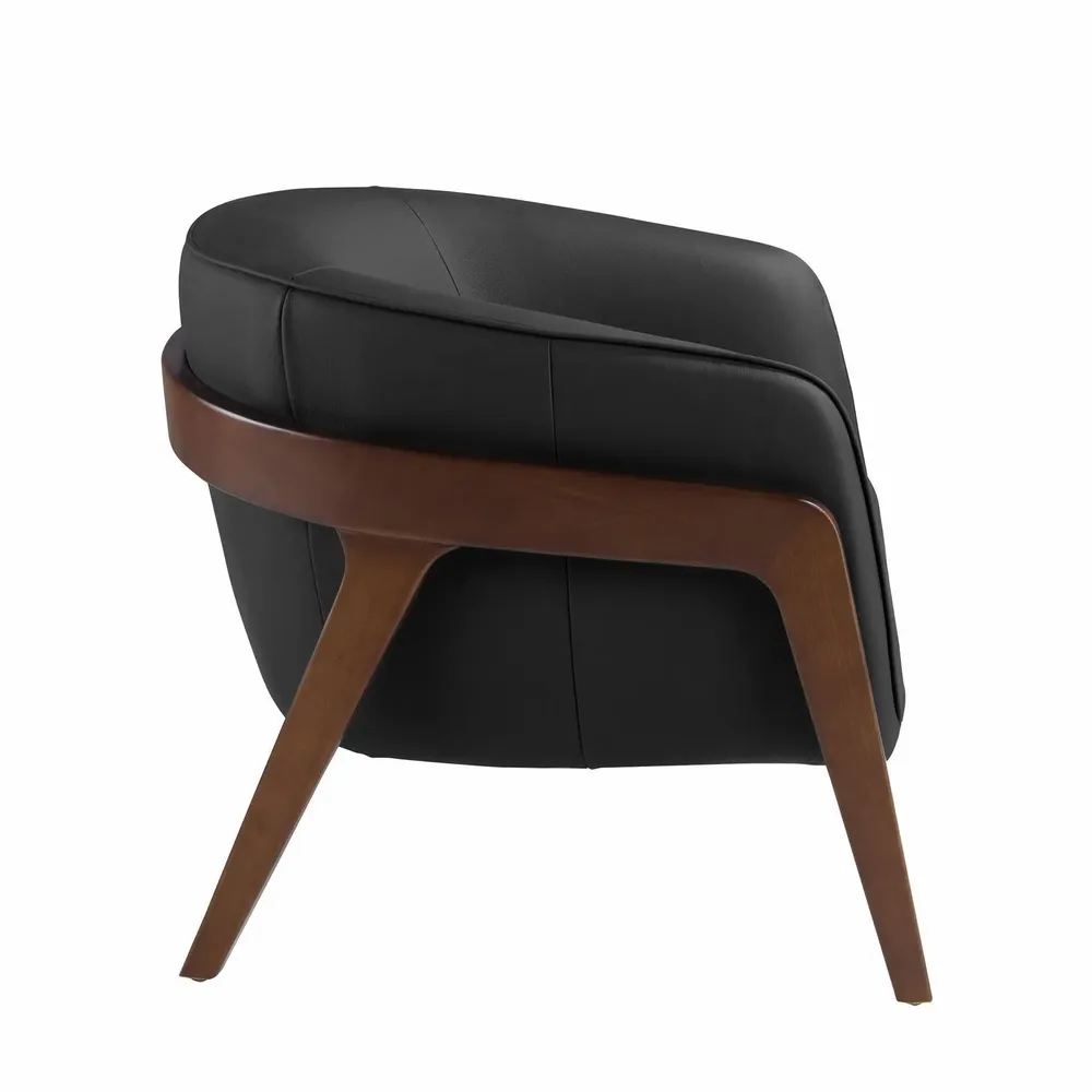 Armchairs - Black leather armchair - ANGEL CERDÁ