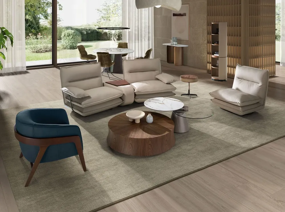 Fauteuils - Fauteuil en cuir bleu pétrole - ANGEL CERDÁ