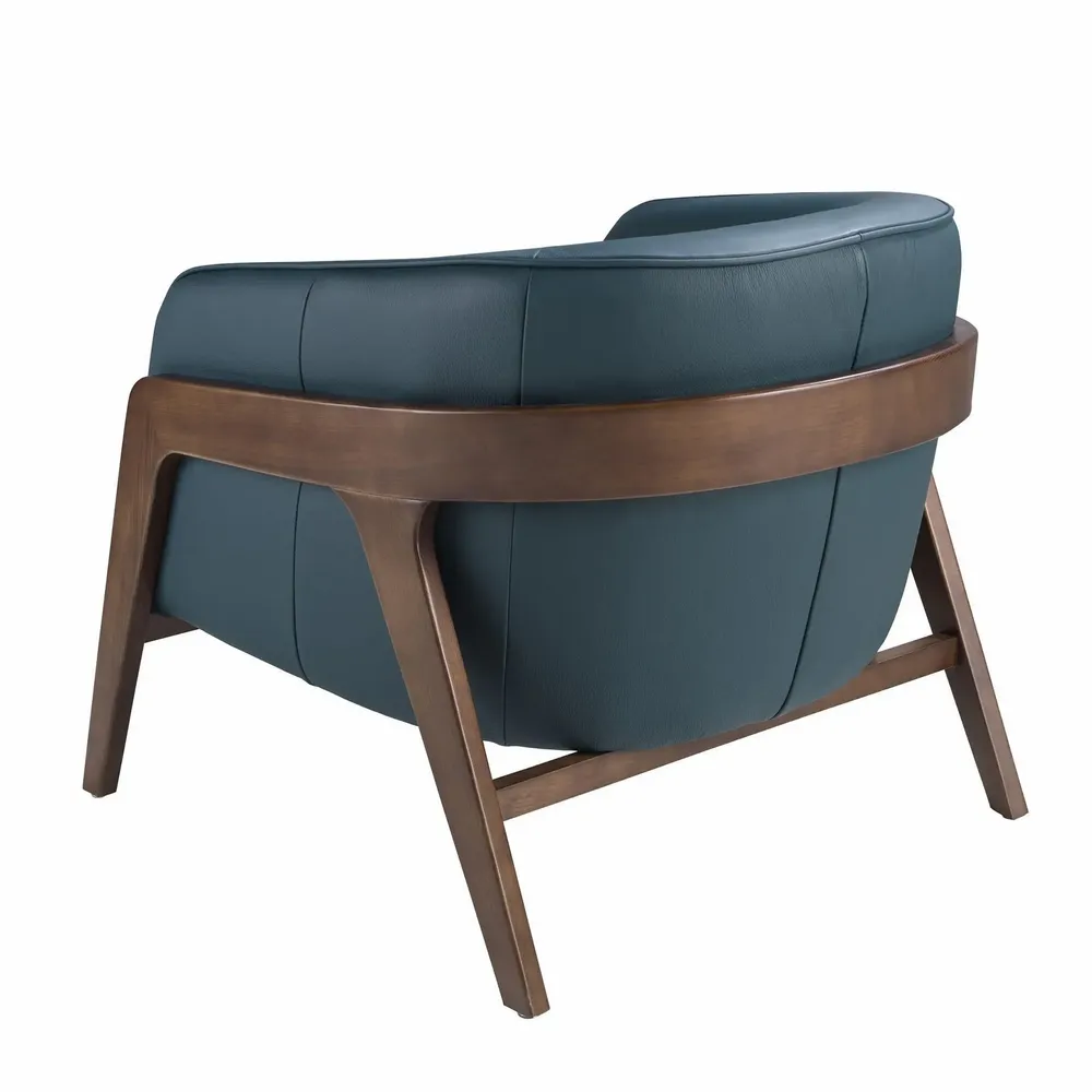 Fauteuils - Fauteuil en cuir bleu pétrole - ANGEL CERDÁ