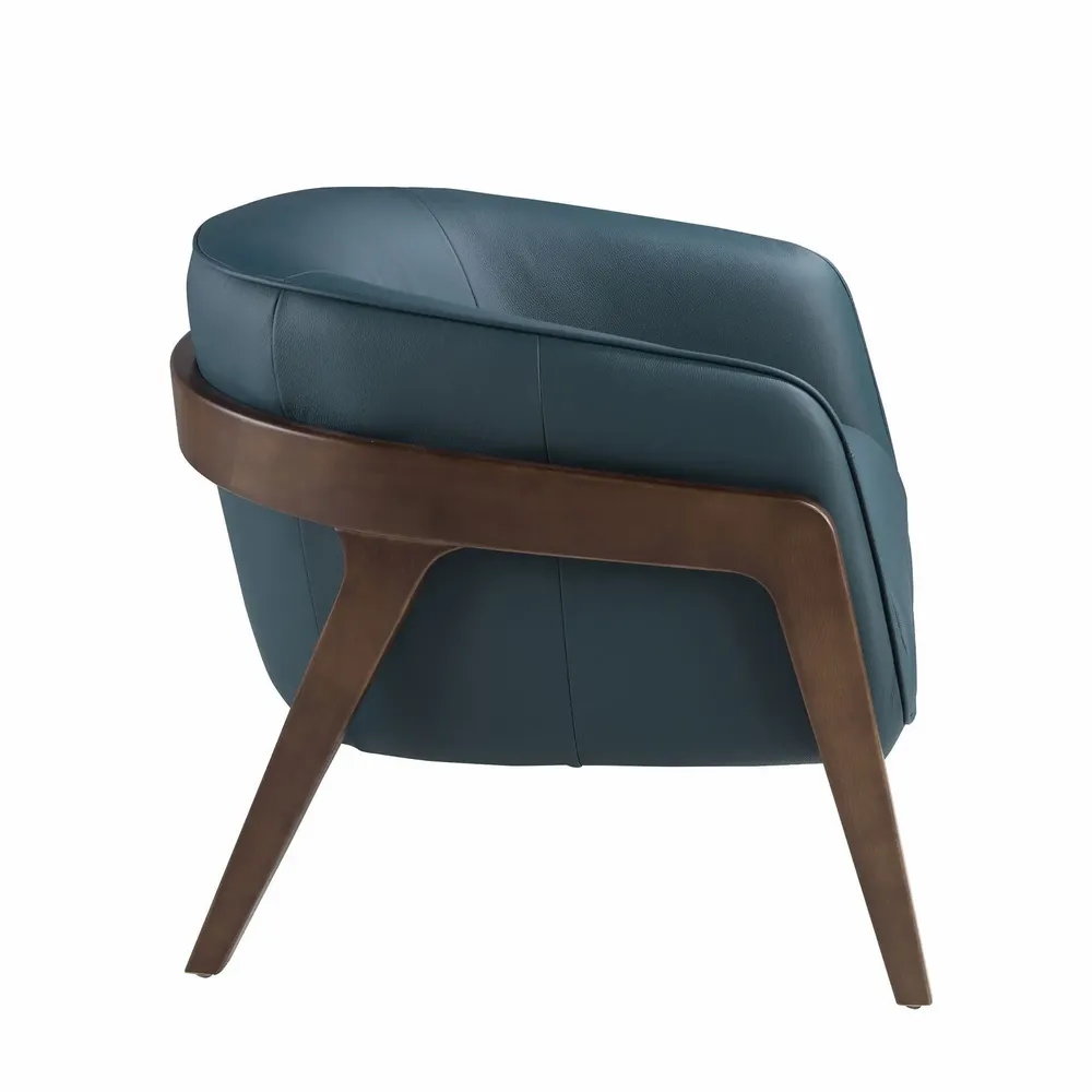 Fauteuils - Fauteuil en cuir bleu pétrole - ANGEL CERDÁ
