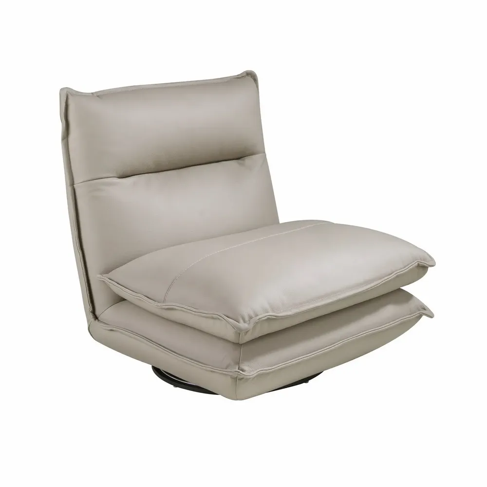 Armchairs - Taupe grey leather swivel armchair - ANGEL CERDÁ