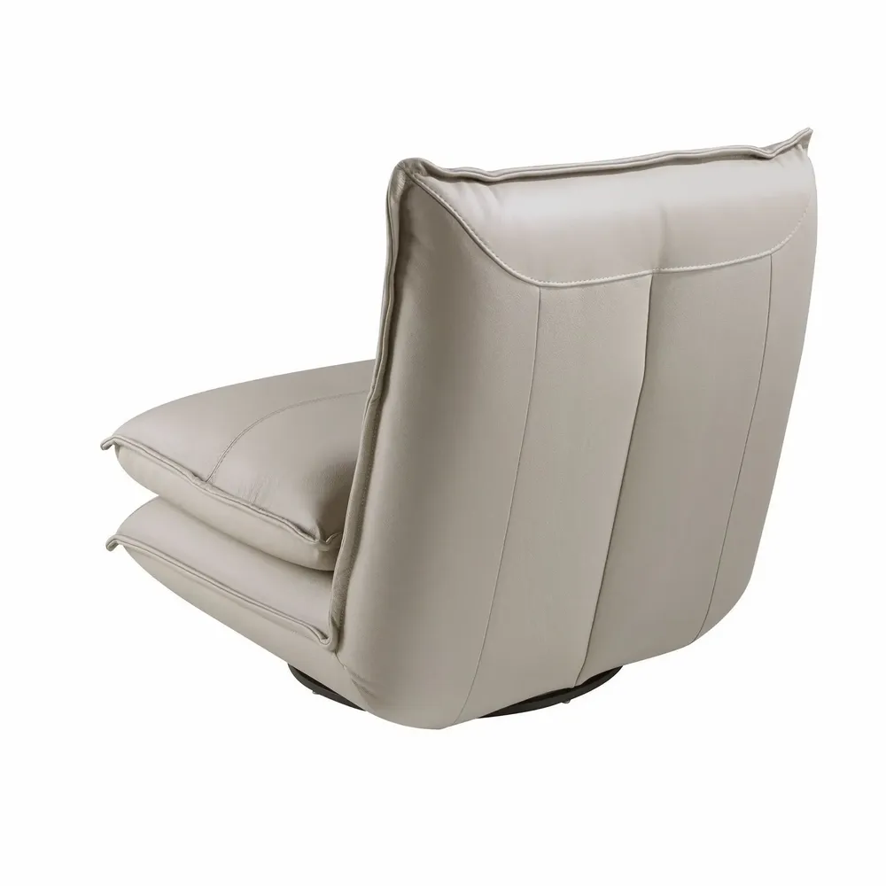 Armchairs - Taupe grey leather swivel armchair - ANGEL CERDÁ