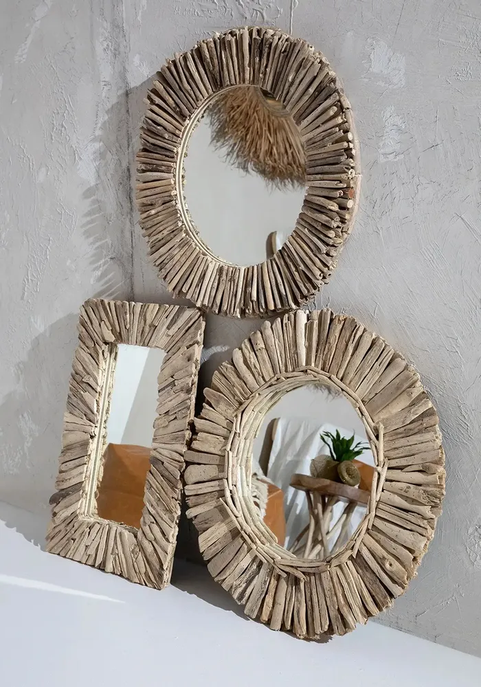 Miroirs - Le Miroir Driftwood Framed - Naturel - M - BAZAR BIZAR LIVING