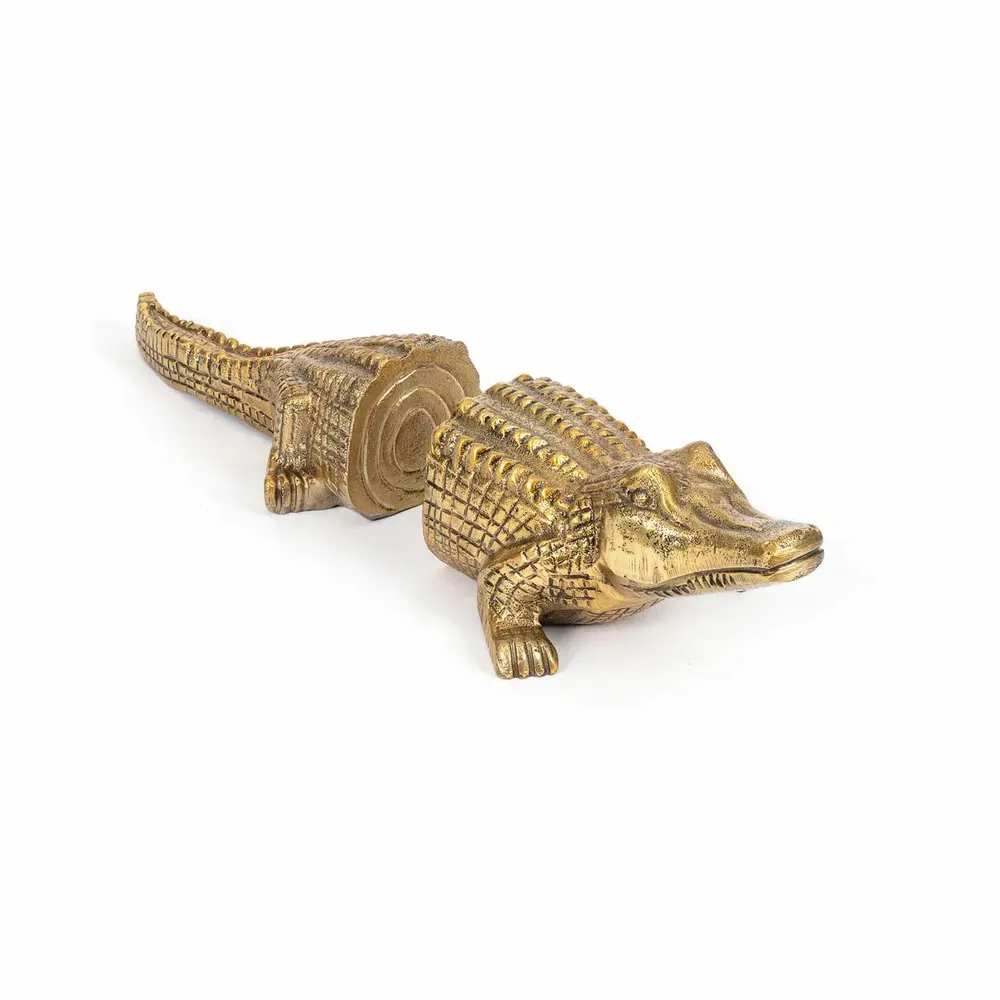 Sculptures, statuettes et miniatures - Serre-Livres Crocodile - Laiton - BAZAR BIZAR LIVING