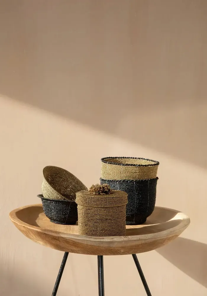 Objets de décoration - Le Bol à Bonbons Beaded - Noir - M - BAZAR BIZAR LIVING