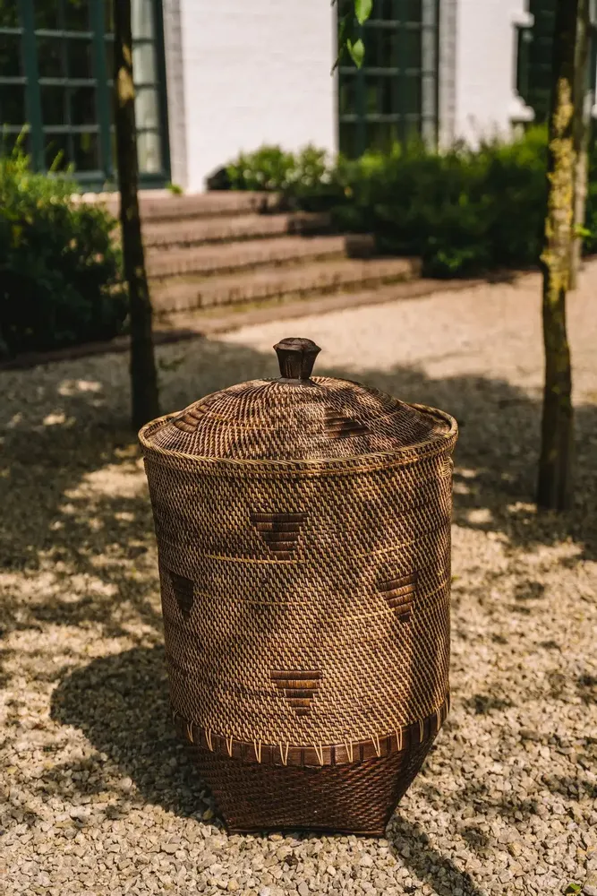 Laundry baskets - The Colonial Laundry Basket - Natural Brown - XL - BAZAR BIZAR LIVING