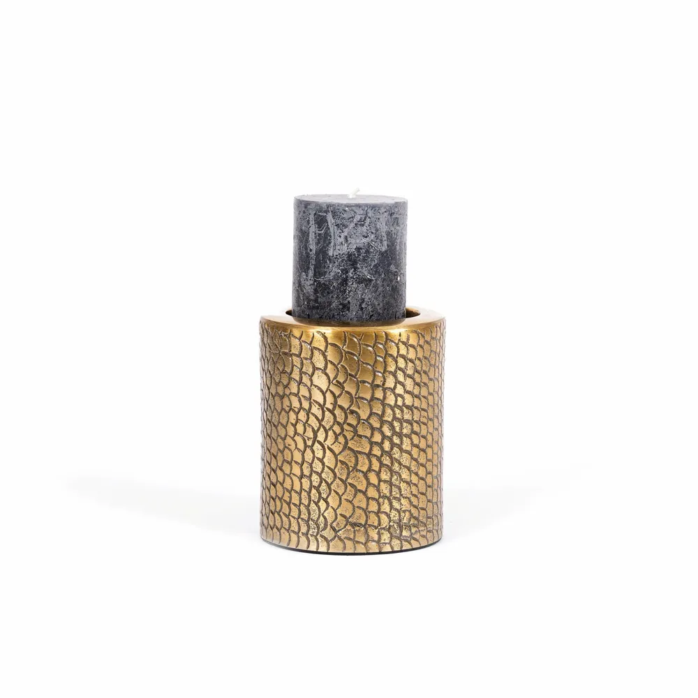 Bougeoirs et photophores  - Le Croco Porte-bougie - Laiton - L - BAZAR BIZAR LIVING