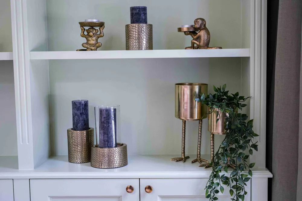 Bougeoirs et photophores  - Bougeoir Croco - Laiton - M - BAZAR BIZAR LIVING