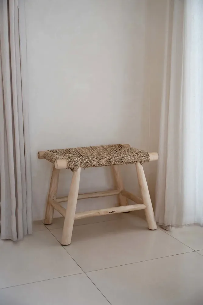 Stools - The Porto Seagrass Stool - Natural - M - BAZAR BIZAR LIVING