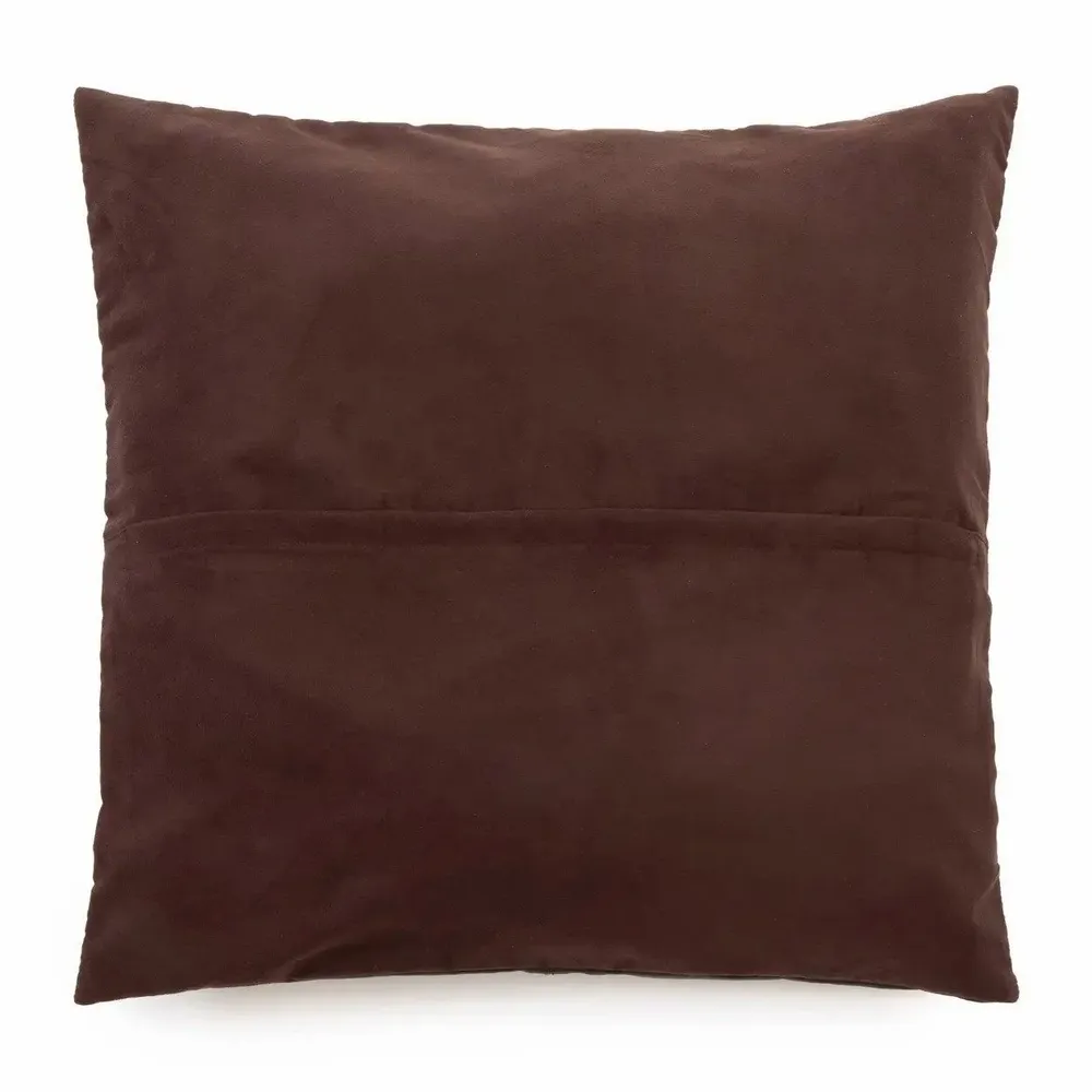 Coussins - La Housse De Coussin Cuir Quatre Panneaux - Chocolat - 60x60 - BAZAR BIZAR LIVING
