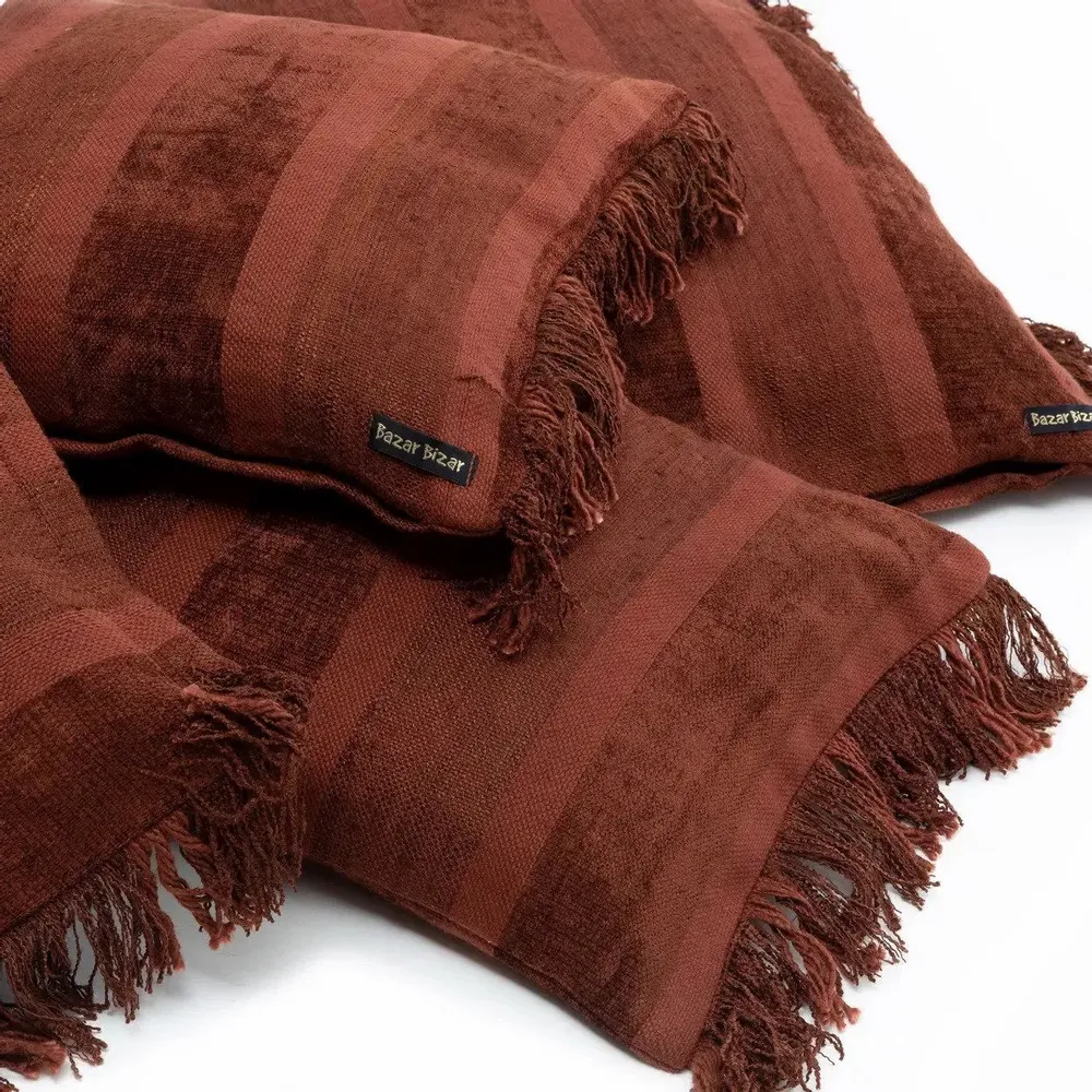 Coussins - La Housse De Coussin Oh My Gee - Velours Bordeaux - 35x100 - BAZAR BIZAR LIVING