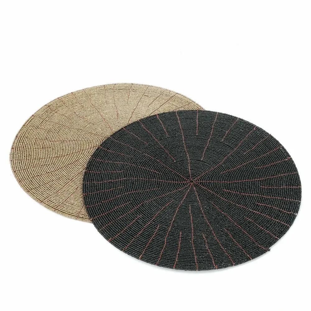Placemats - The Beaded Placemat - Black - BAZAR BIZAR LIVING