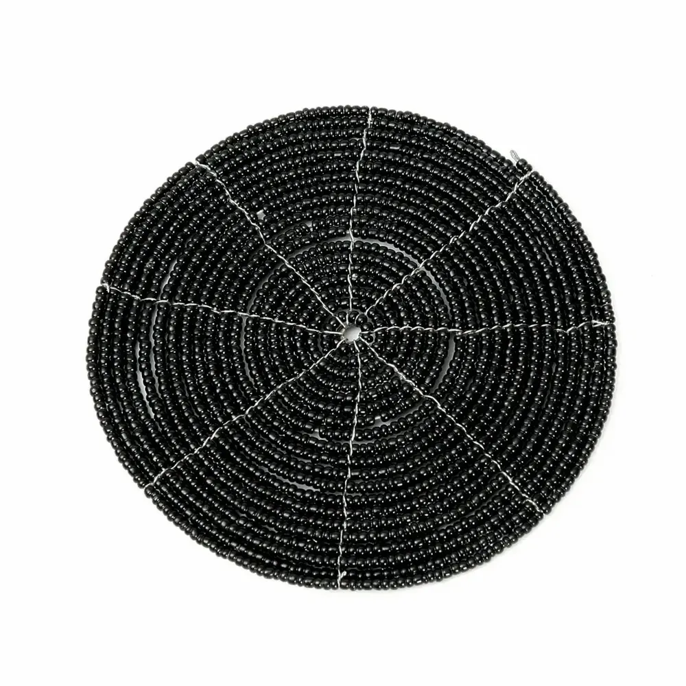 Placemats - The Beaded Coaster - Black - BAZAR BIZAR LIVING