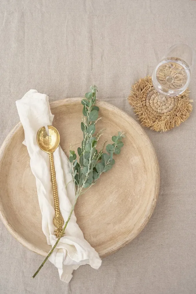 Placemats - The Fringe Raffia Coaster - Natural - BAZAR BIZAR LIVING