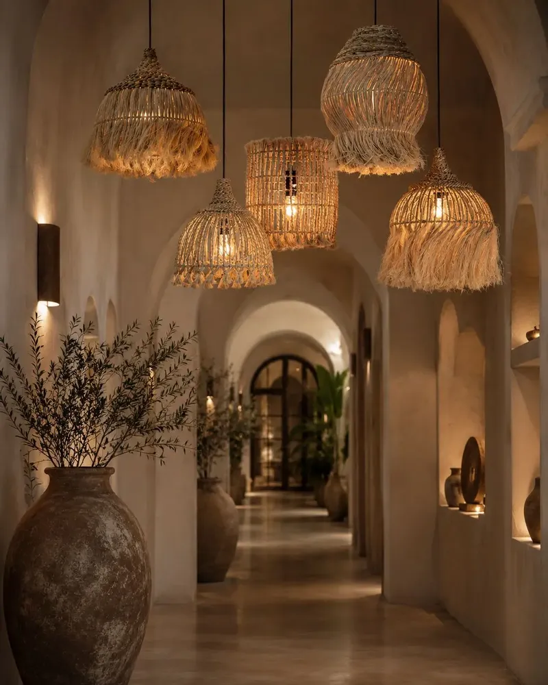 Abat-jours - La Suspension Abaca Hoola - Naturel - L - BAZAR BIZAR LIVING