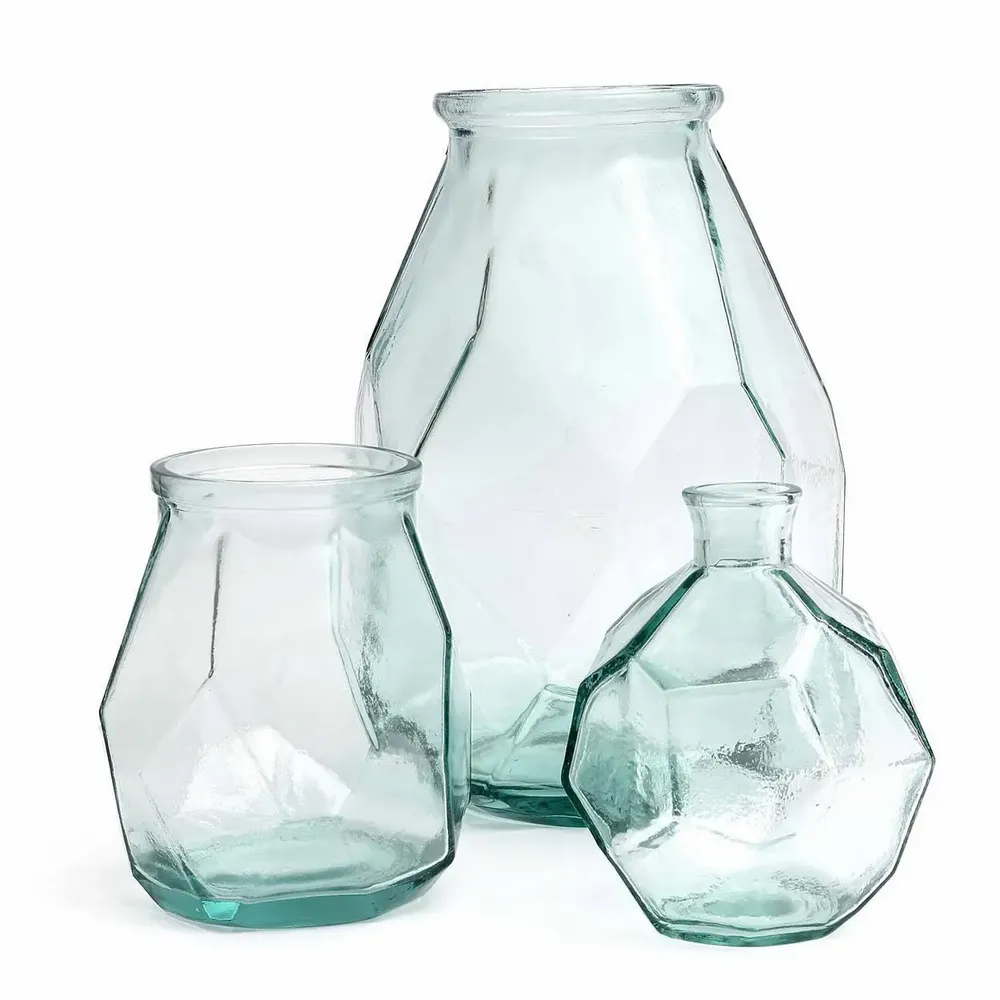 Vases - The Wide Origami Vase - Blue - BAZAR BIZAR LIVING