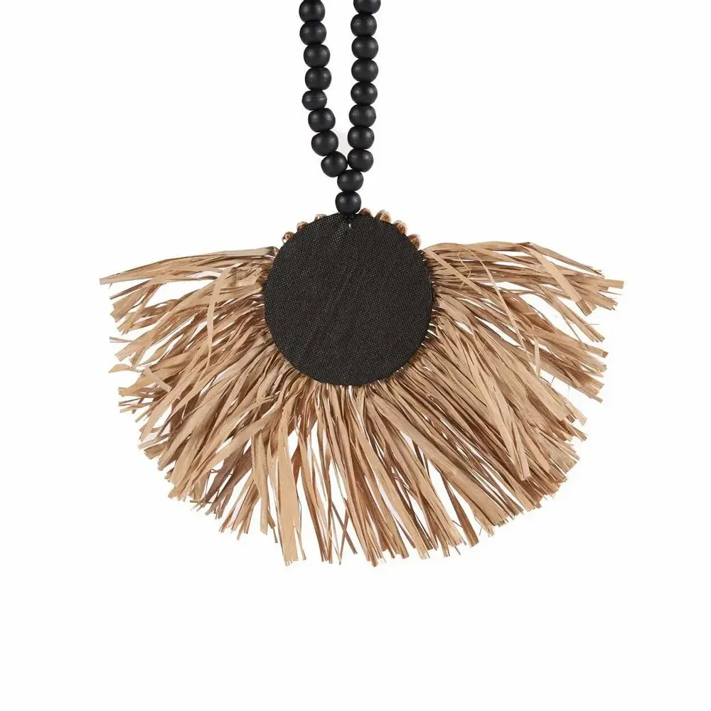 Objets de décoration - Le Raffia Mahkota Pompon - Naturel Noir - BAZAR BIZAR LIVING