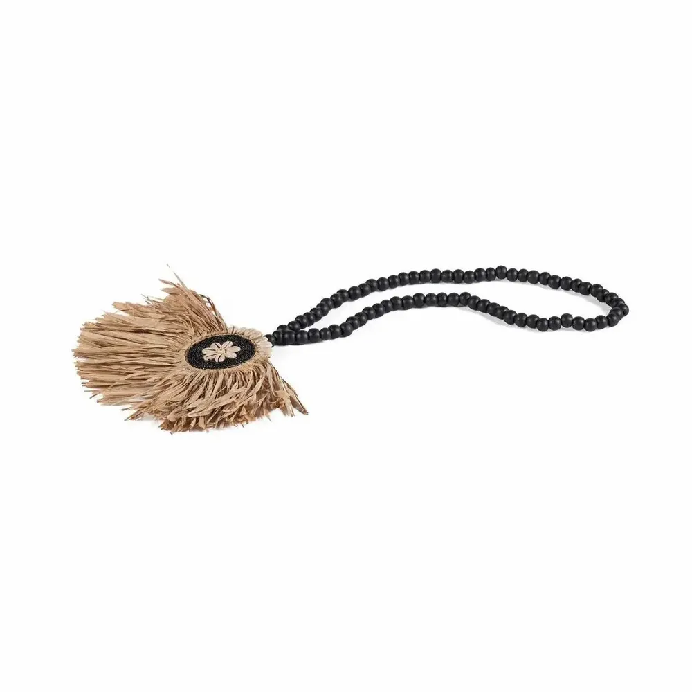 Objets de décoration - Le Raffia Mahkota Pompon - Naturel Noir - BAZAR BIZAR LIVING