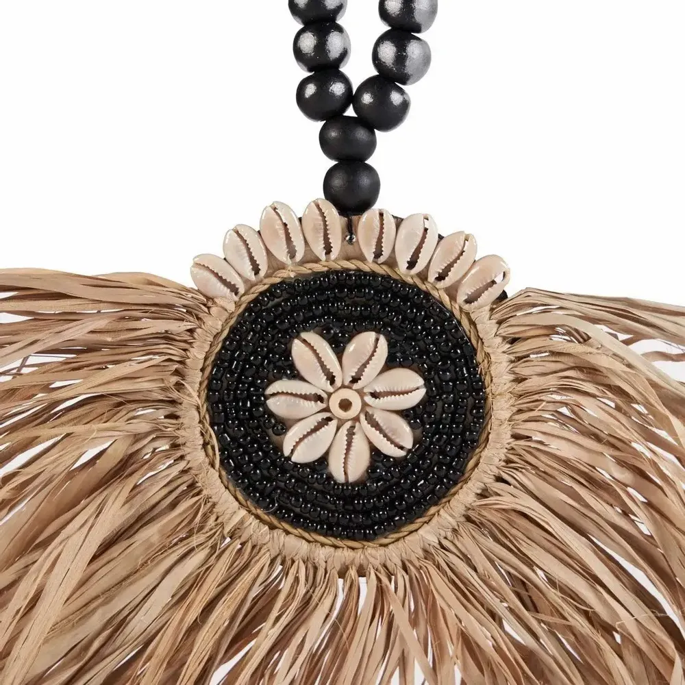 Objets de décoration - Le Raffia Mahkota Pompon - Naturel Noir - BAZAR BIZAR LIVING