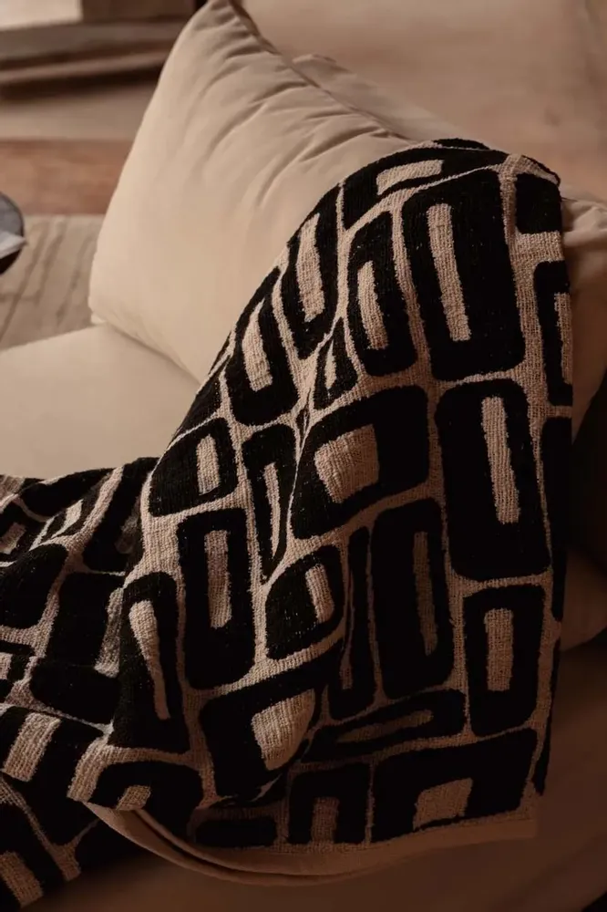 Plaids - Le Jeté de Lit Aztec - Naturel Noir - BAZAR BIZAR LIVING