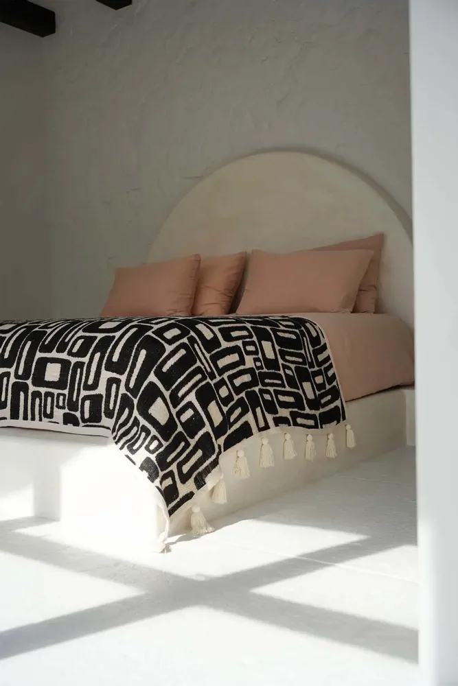 Plaids - Le Jeté de Lit Aztec - Naturel Noir - BAZAR BIZAR LIVING