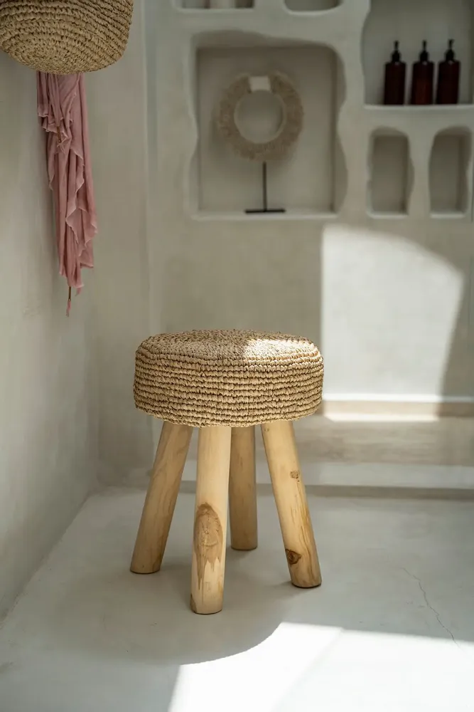 Tabourets - Le Tabouret Raphia - Naturel - BAZAR BIZAR LIVING