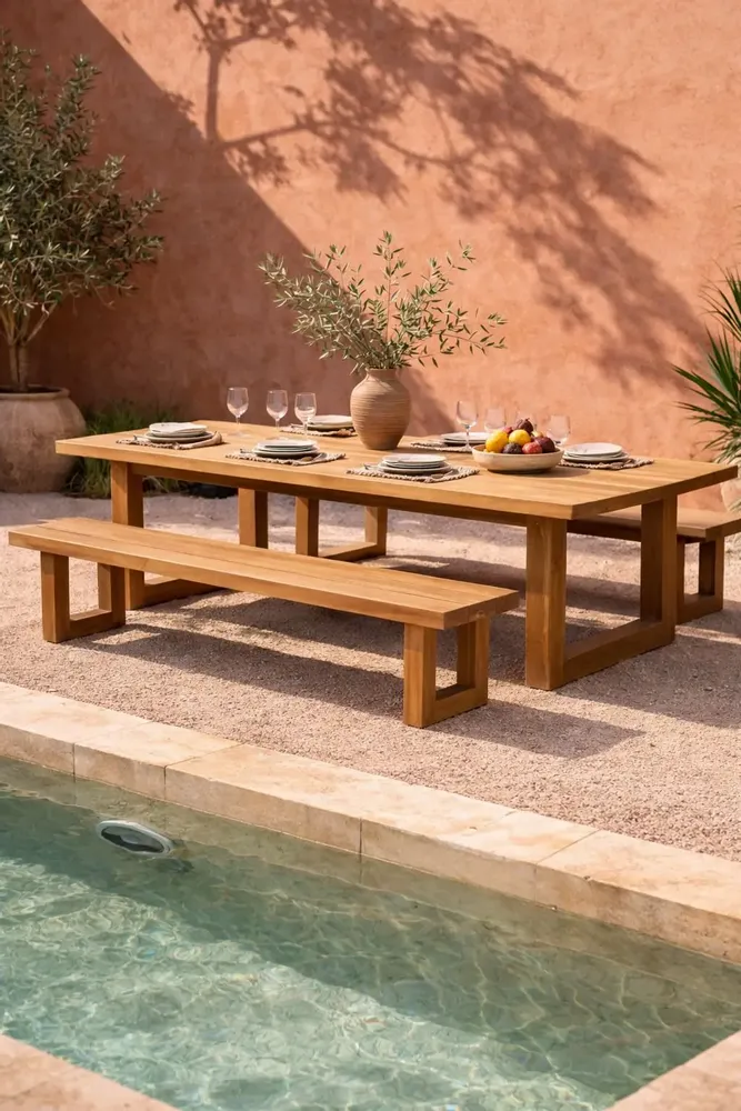 Bancs - Banc à Pied Carré - Naturel - 280 - BAZAR BIZAR LIVING