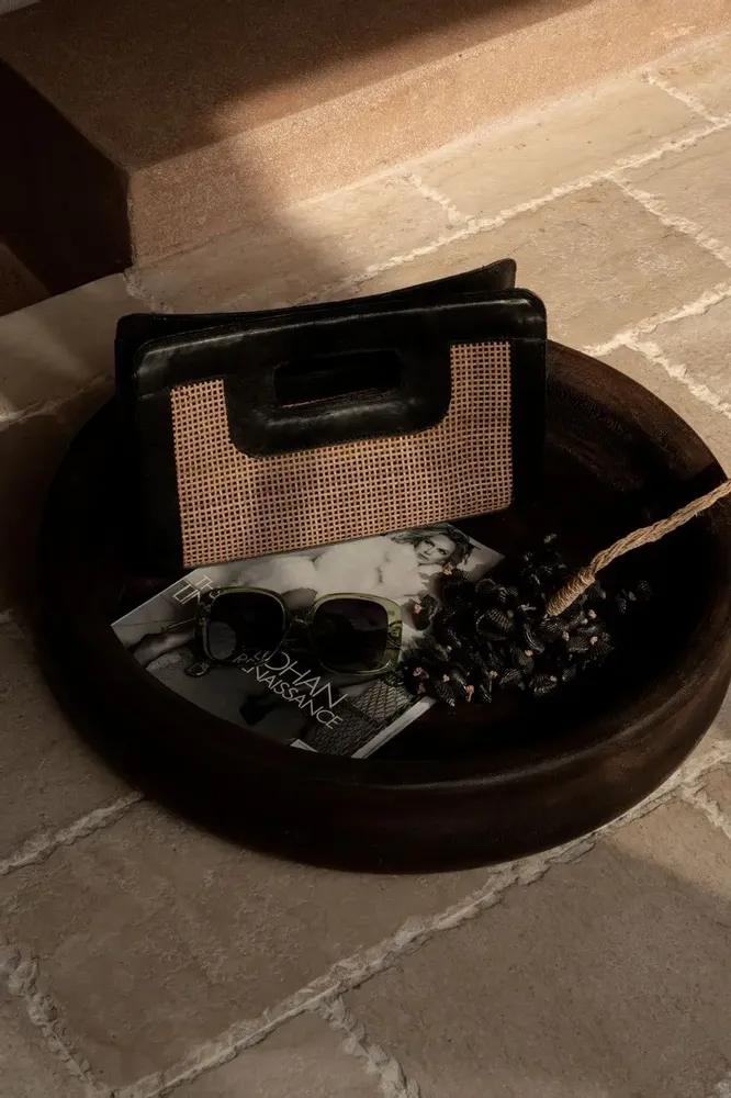 Clutches - The Riviera Noir Clutch - Natural Black - BAZAR BIZAR LIVING