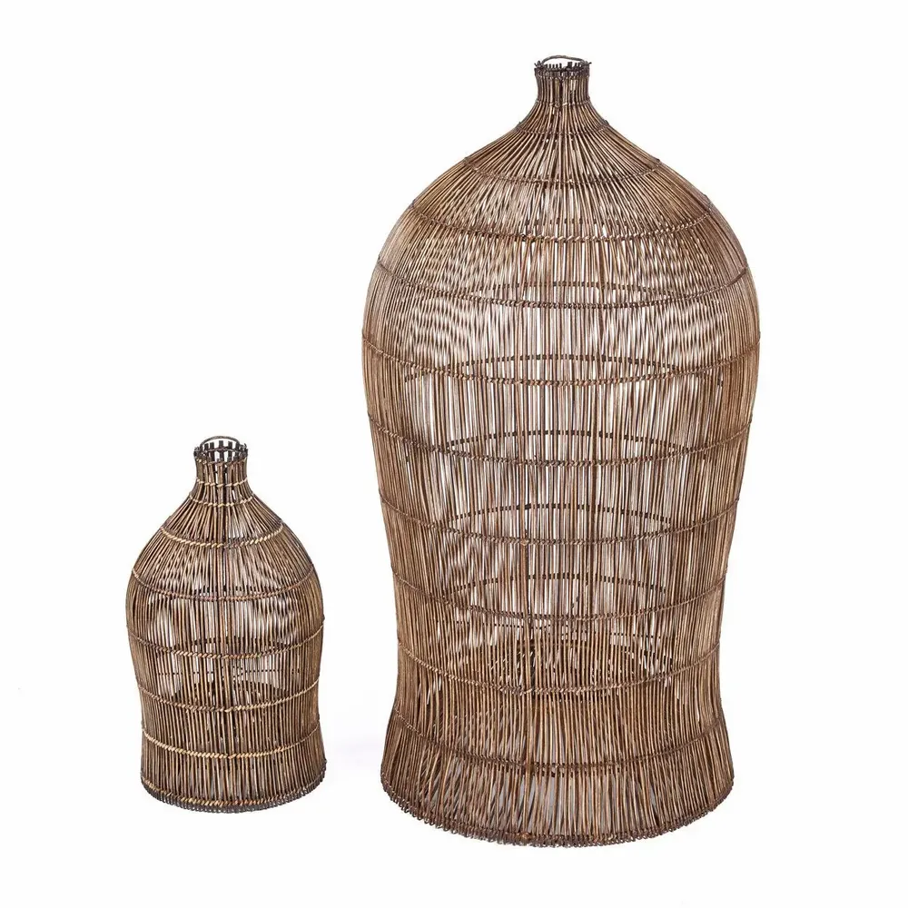 Abat-jours - La Woven Bell Suspension - Noyer Foncé - S - BAZAR BIZAR LIVING