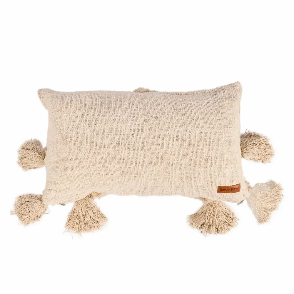 Coussins - La Housse de Coussin Nomad Tassel - Crème - BAZAR BIZAR LIVING