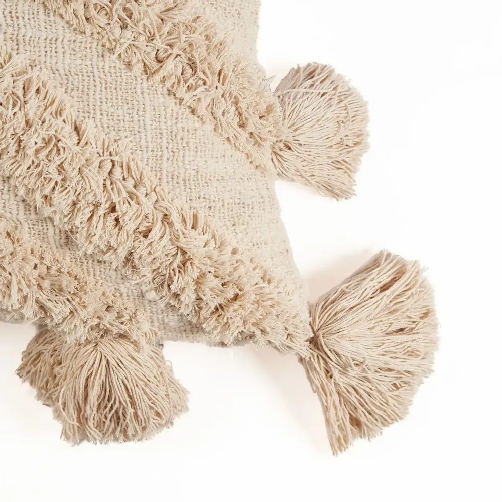 Coussins - La Housse de Coussin Nomad Tassel - Crème - BAZAR BIZAR LIVING