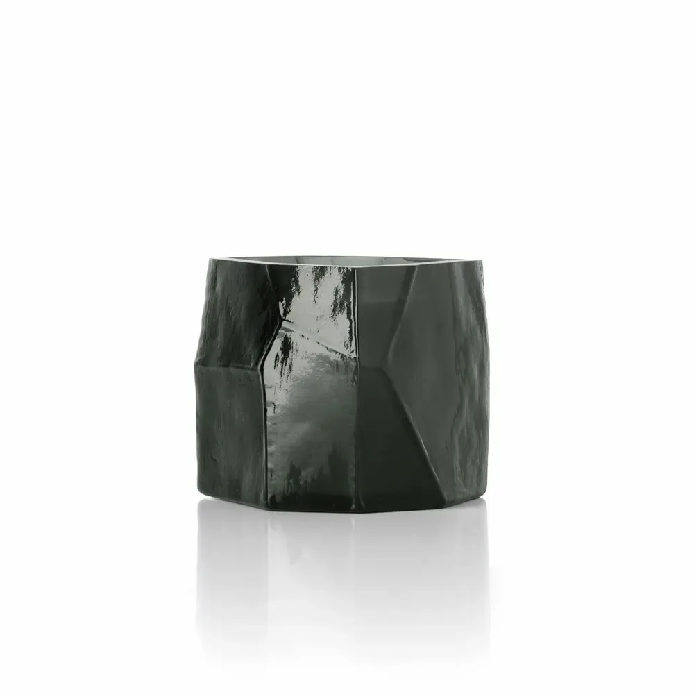 Candlesticks and candle holders - The Olivine Candle Jar - Smoke - BAZAR BIZAR LIVING