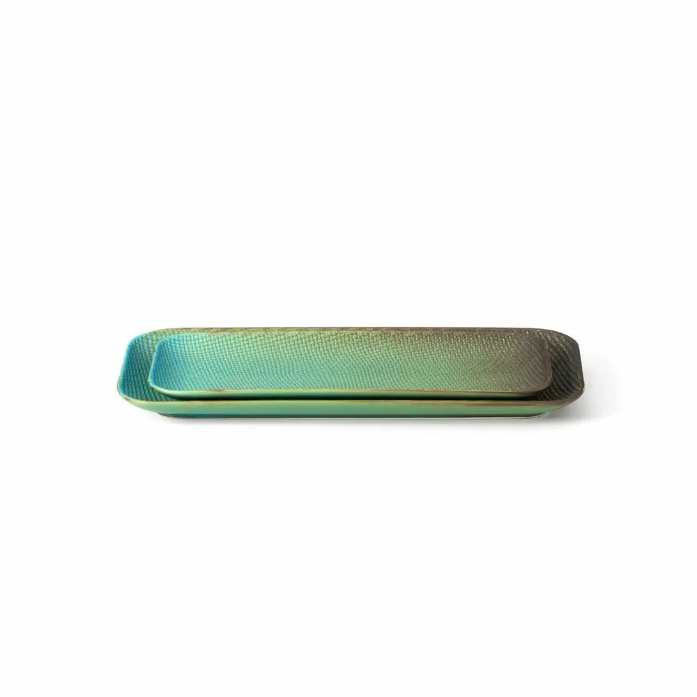 Assiettes au quotidien - L’Assiette Rectangulaire Lagoon - M - BAZAR BIZAR LIVING