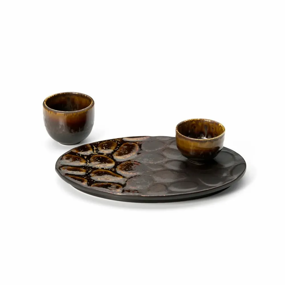 Everyday plates - The Merapi Oval Plate - Brown - BAZAR BIZAR LIVING