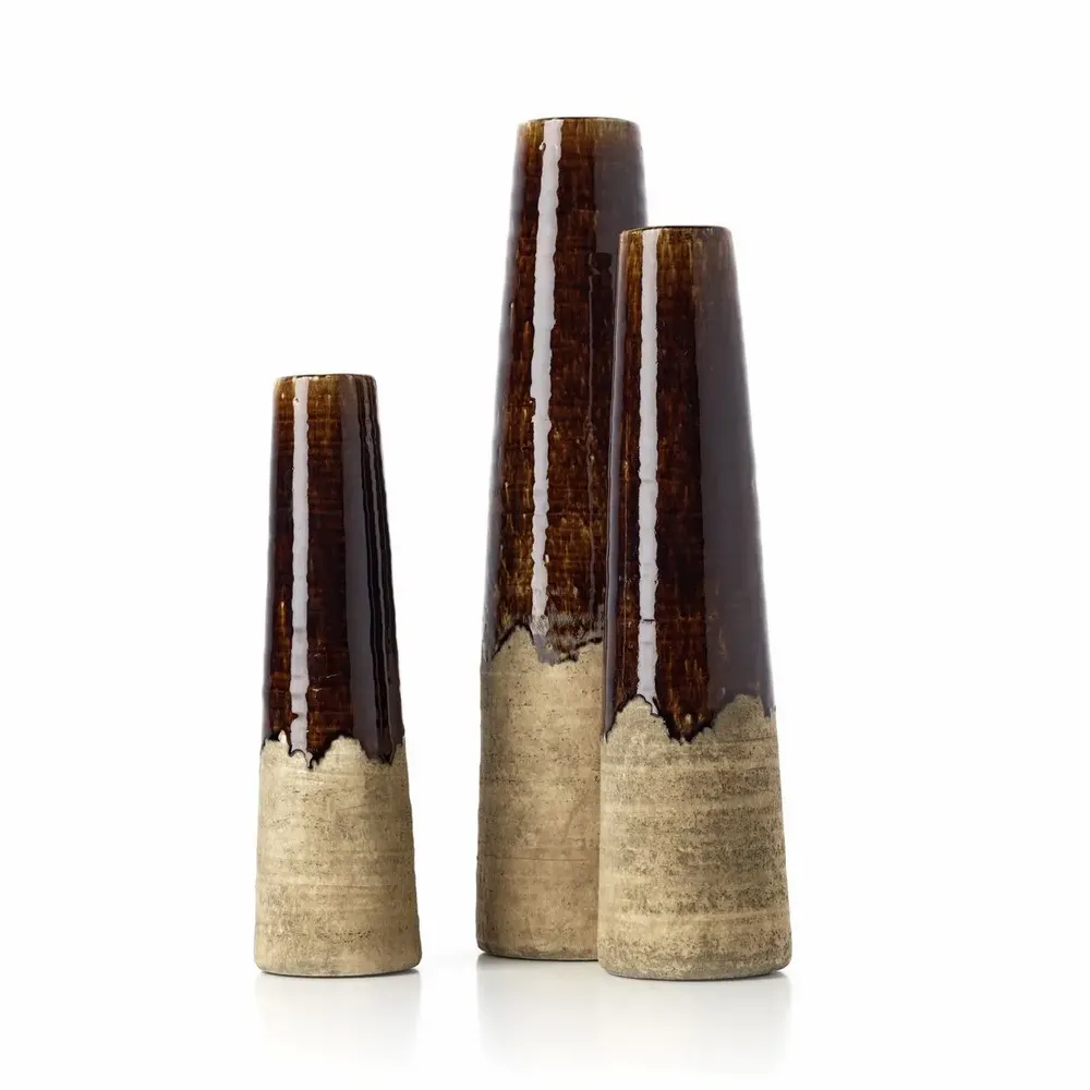 Vases - Le Vase Cône Ambre - Brun Béton - S - BAZAR BIZAR LIVING