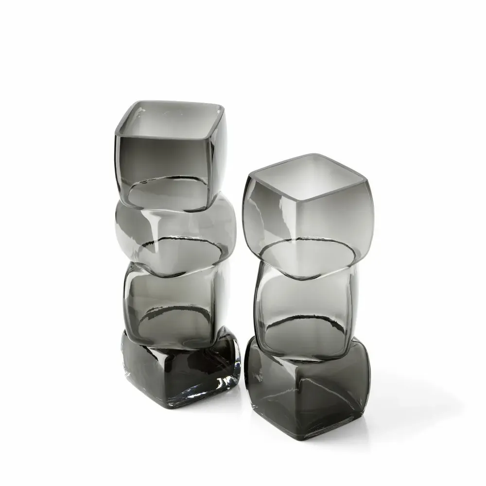 Vases - The Cubes Vase - Dark Grey - M - BAZAR BIZAR LIVING