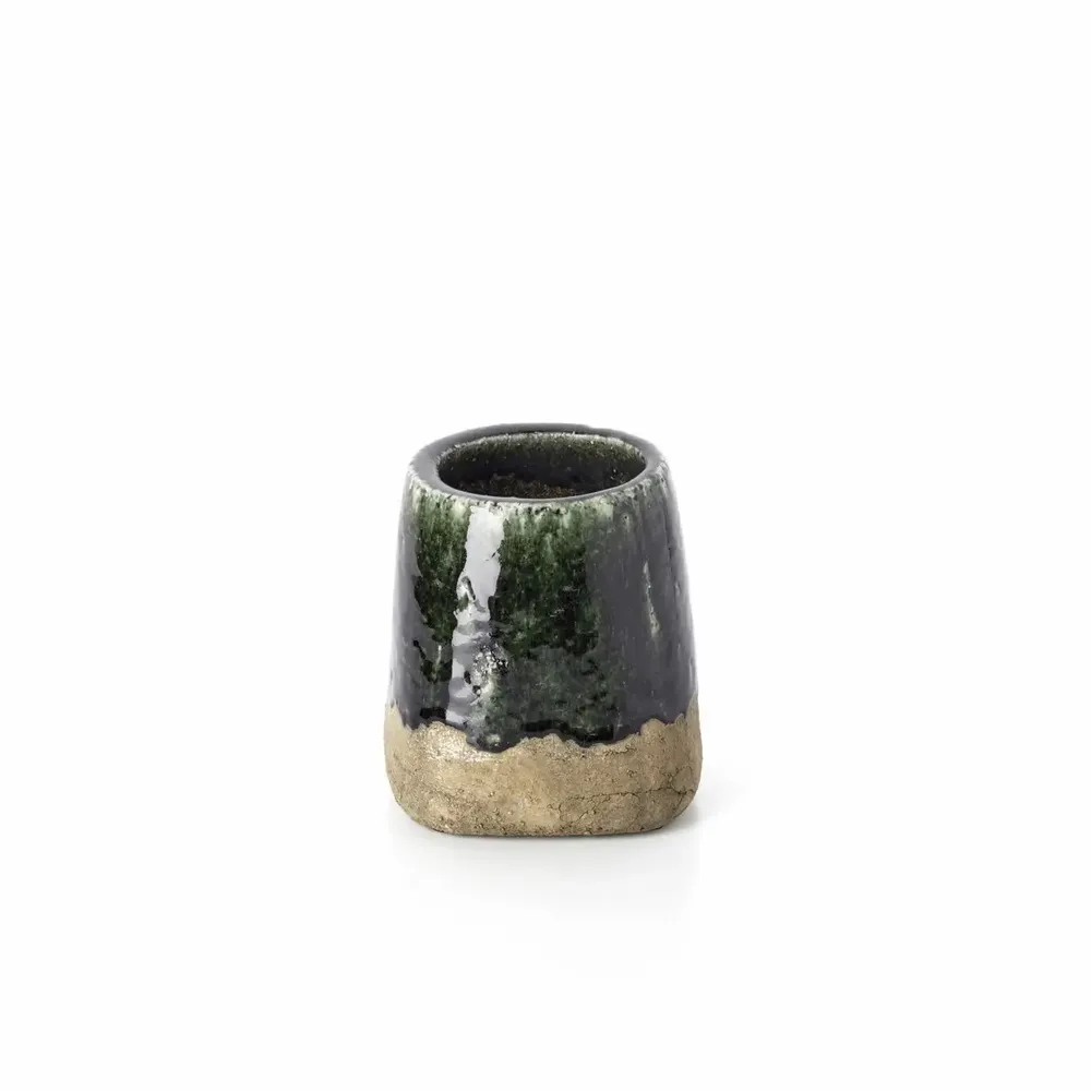 Pots de fleurs - Le Cache-Pot Conique Moss - Béton Vert - S - BAZAR BIZAR LIVING
