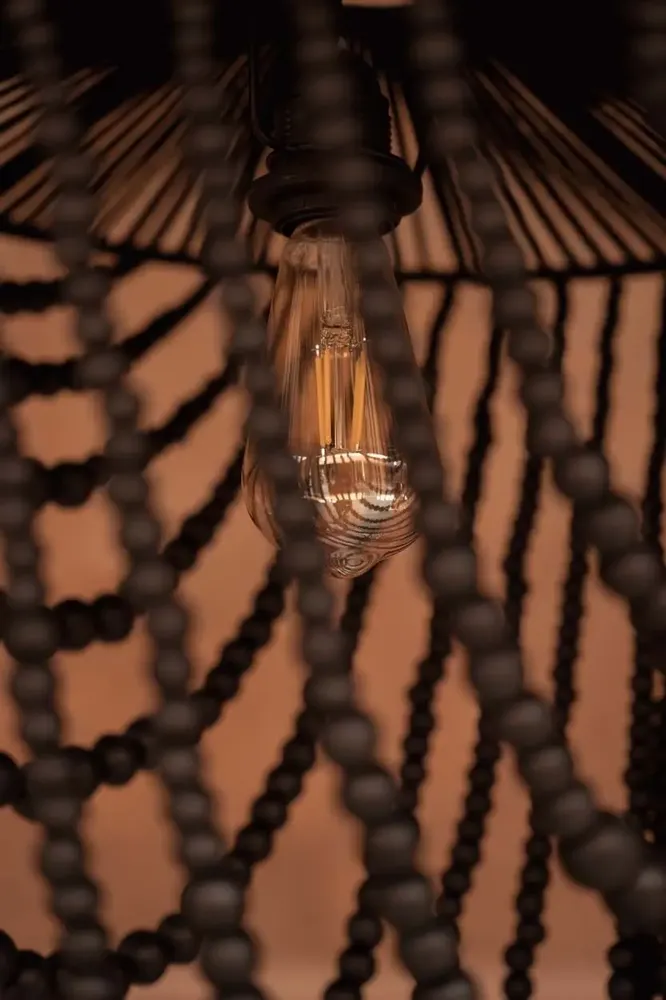 Abat-jours - Le Lustre Wooden Bead - Noir - L - BAZAR BIZAR LIVING