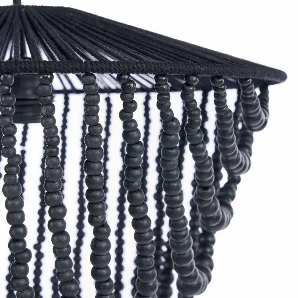 Abat-jours - Le Lustre Wooden Bead - Noir - L - BAZAR BIZAR LIVING