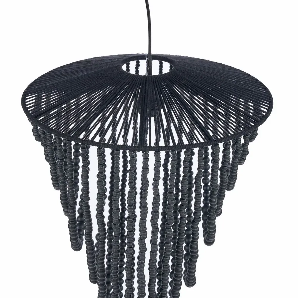 Abat-jours - Le Lustre Wooden Bead - Noir - L - BAZAR BIZAR LIVING