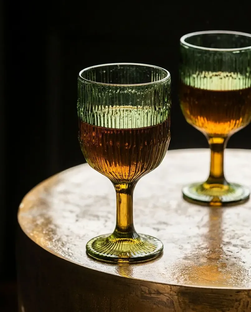 Verres - Le Verre À Vin Moss Ripple - Vert - BAZAR BIZAR LIVING