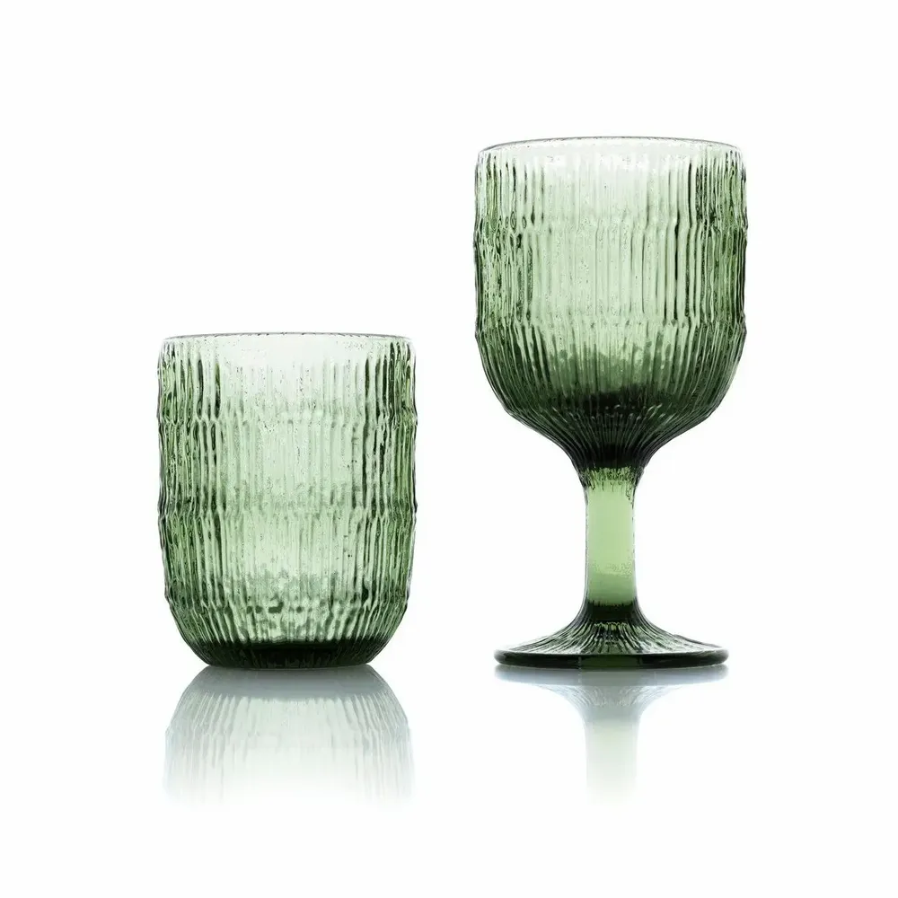 Verres - Le Verre À Vin Moss Ripple - Vert - BAZAR BIZAR LIVING