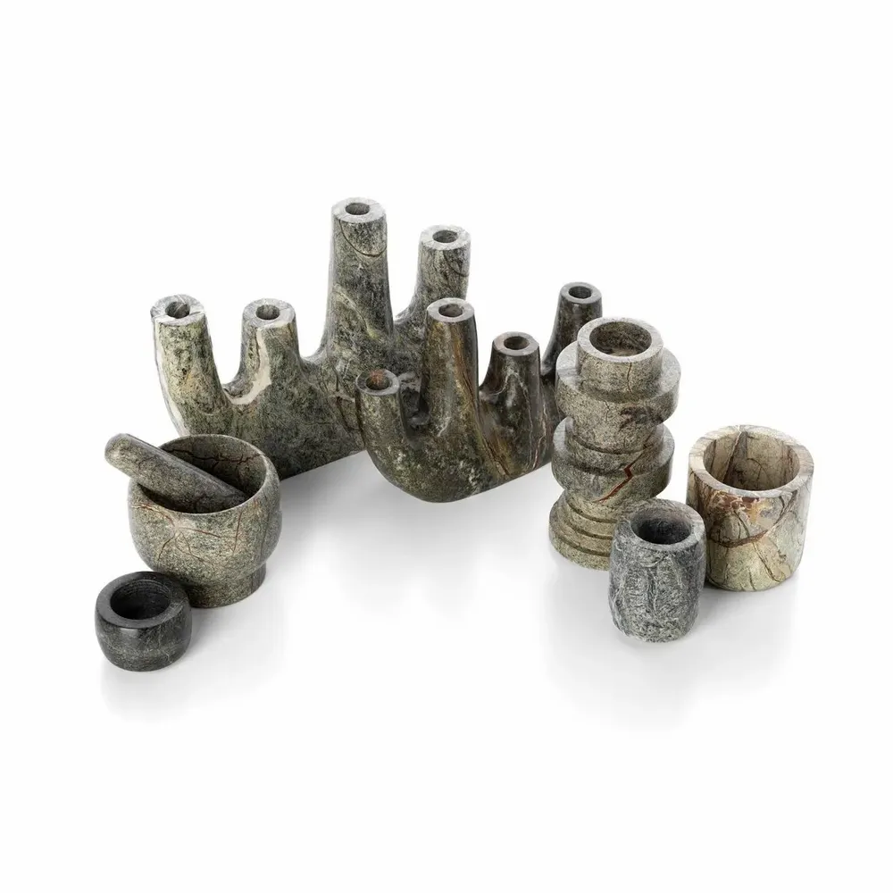 Vases - The Bidasar Marble Vase - Green - High - BAZAR BIZAR LIVING