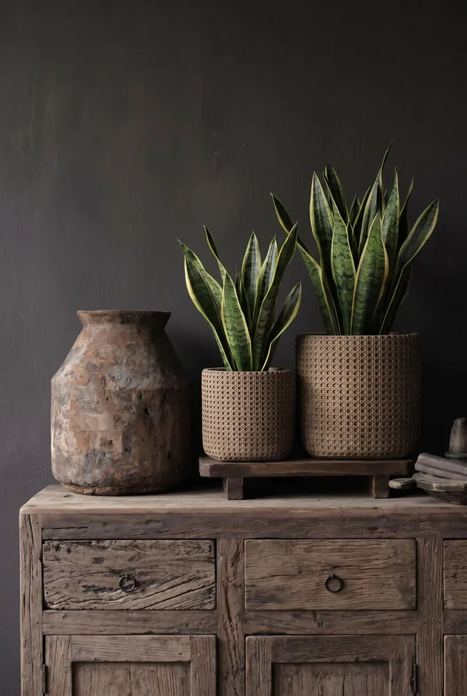Flower pots - The RattanRock Planter - Natural - L - BAZAR BIZAR LIVING