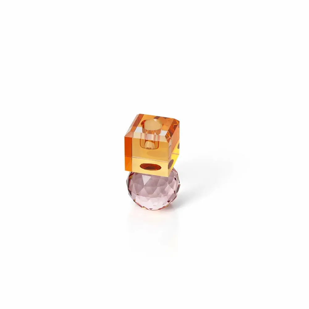 Candlesticks and candle holders - The Citrine & Rose Quartz Candle Holder - BAZAR BIZAR LIVING