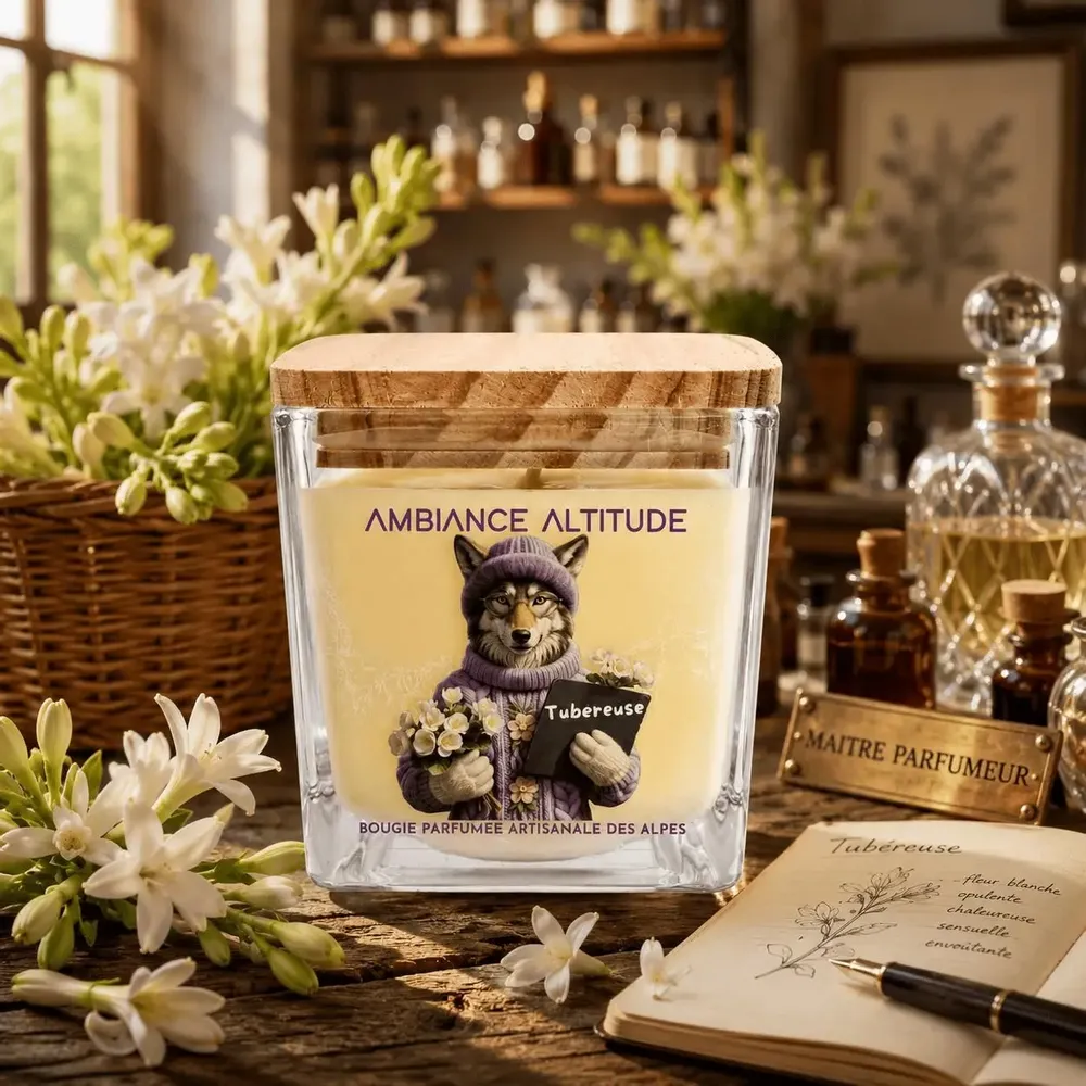 Floral decoration - TUBEREUSE Scented Natural Candle - AMBIANCE ALTITUDE